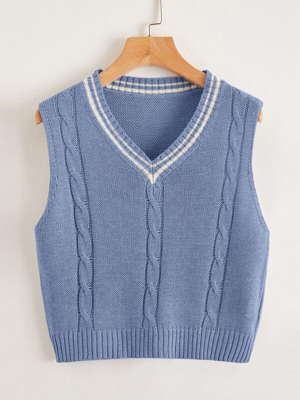 V Neck Striped Sweater Vest - INS | Online Fashion Free Shipping Clothing, Dresses, Tops, Shoes