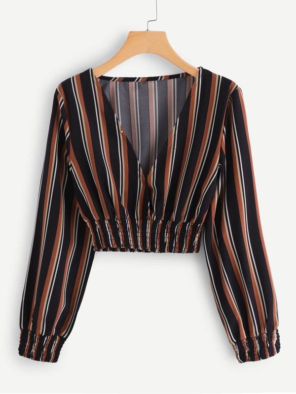 V Neck Striped Top - INS | Online Fashion Free Shipping Clothing, Dresses, Tops, Shoes