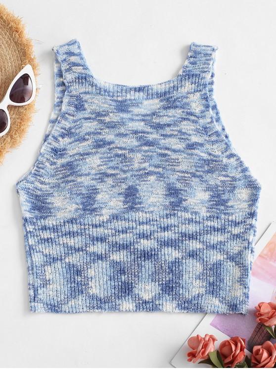 V Neck Tie Dye Pointelle Knit Tank Top - INS | Online Fashion Free Shipping Clothing, Dresses, Tops, Shoes