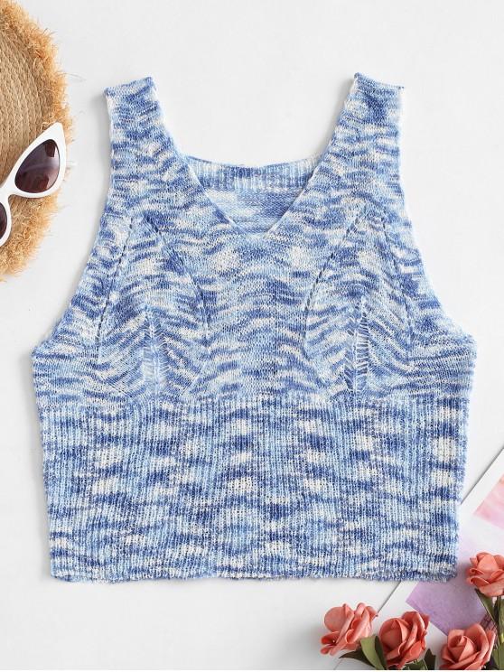 V Neck Tie Dye Pointelle Knit Tank Top - INS | Online Fashion Free Shipping Clothing, Dresses, Tops, Shoes