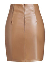 V-waist Faux Leather Mini Skirt - INS | Online Fashion Free Shipping Clothing, Dresses, Tops, Shoes