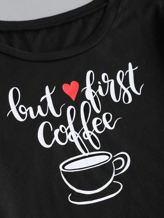 Valentine Heart Coffee Graphic Two Piece Set - INS | Online Fashion Free Shipping Clothing, Dresses, Tops, Shoes