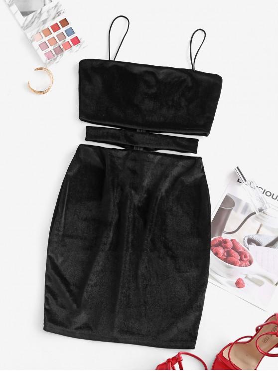 Velvet Cutout Mini Bodycon Dress - INS | Online Fashion Free Shipping Clothing, Dresses, Tops, Shoes