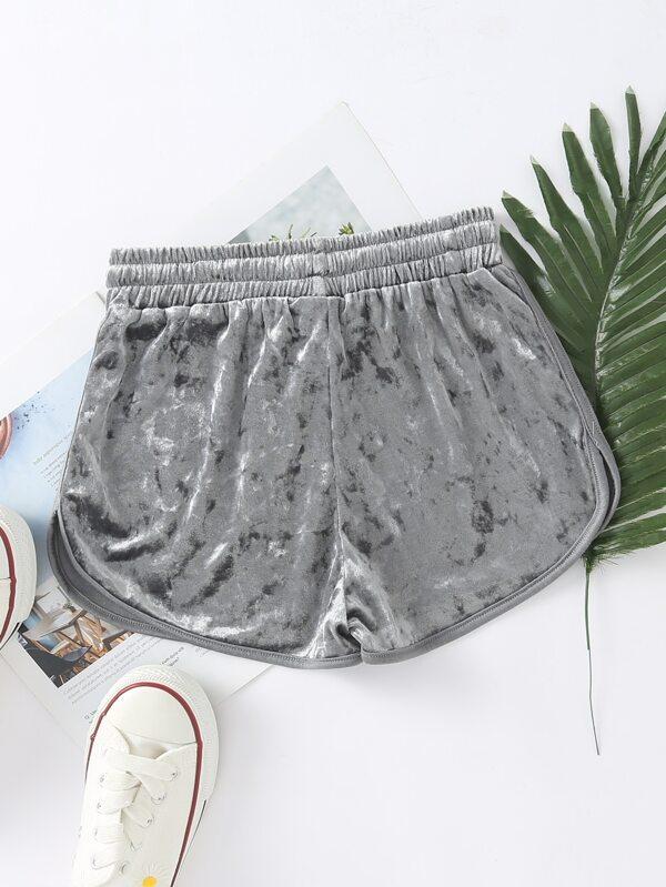 Velvet Drawstring Waist Dolphin Shorts - INS | Online Fashion Free Shipping Clothing, Dresses, Tops, Shoes