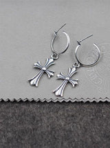 Vintage 925 Sterling Silver Cross Earrings - INS | Online Fashion Free Shipping Clothing, Dresses, Tops, Shoes