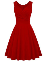 Vintage Folds Solid Color Cocktail The Celebrity Dress - Midi Dresses - INS | Online Fashion Free Shipping Clothing, Dresses, Tops, Shoes - 07/04/2021 - 2XL - Autumn