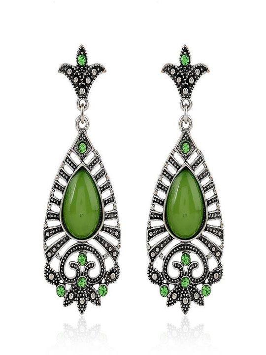 Vintage opal water drop hollow earrings - INS | Online Fashion Free Shipping Clothing, Dresses, Tops, Shoes