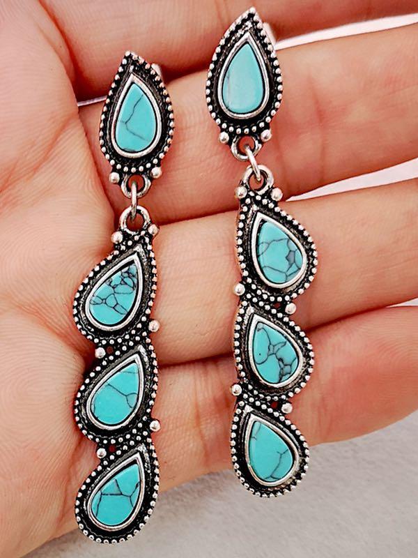 Vintage Turquoise Earrings - INS | Online Fashion Free Shipping Clothing, Dresses, Tops, Shoes
