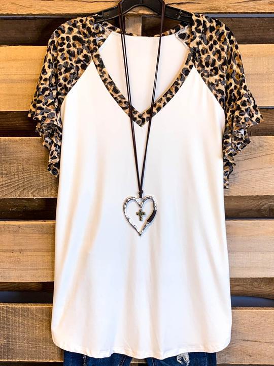 WALK THE TALK TOP - LEOPARD IVORY - INS | Online Fashion Free Shipping Clothing, Dresses, Tops, Shoes
