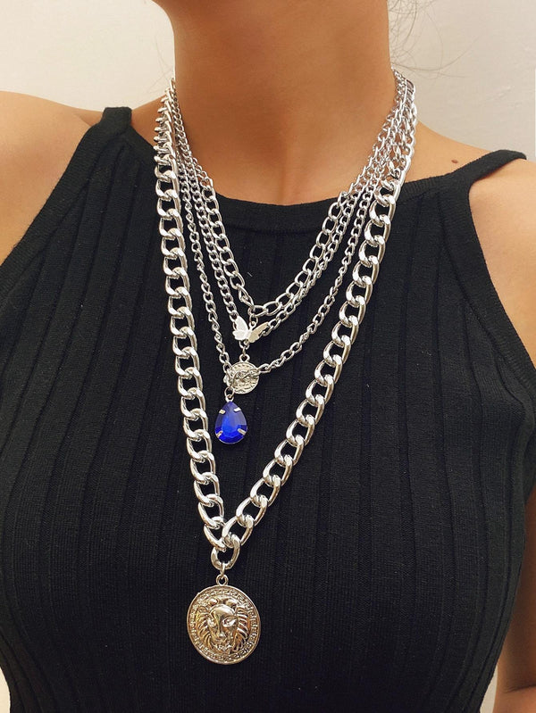 Water Drop Gemstone Layered Necklace - Necklaces - INS | Online Fashion Free Shipping Clothing, Dresses, Tops, Shoes - 02/04/2021 - Accs & Jewelry - Causal