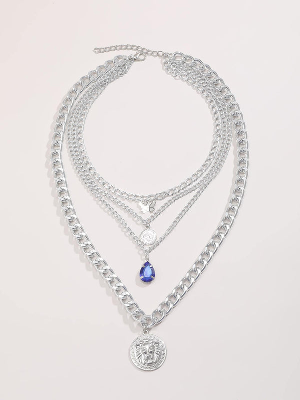 Water Drop Gemstone Layered Necklace - Necklaces - INS | Online Fashion Free Shipping Clothing, Dresses, Tops, Shoes - 02/04/2021 - Accs & Jewelry - Causal