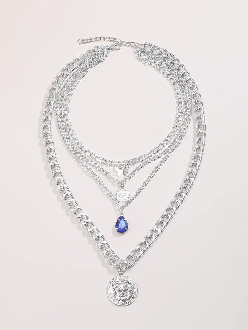 Water Drop Gemstone Layered Necklace - Necklaces - INS | Online Fashion Free Shipping Clothing, Dresses, Tops, Shoes - 02/04/2021 - Accs & Jewelry - Causal