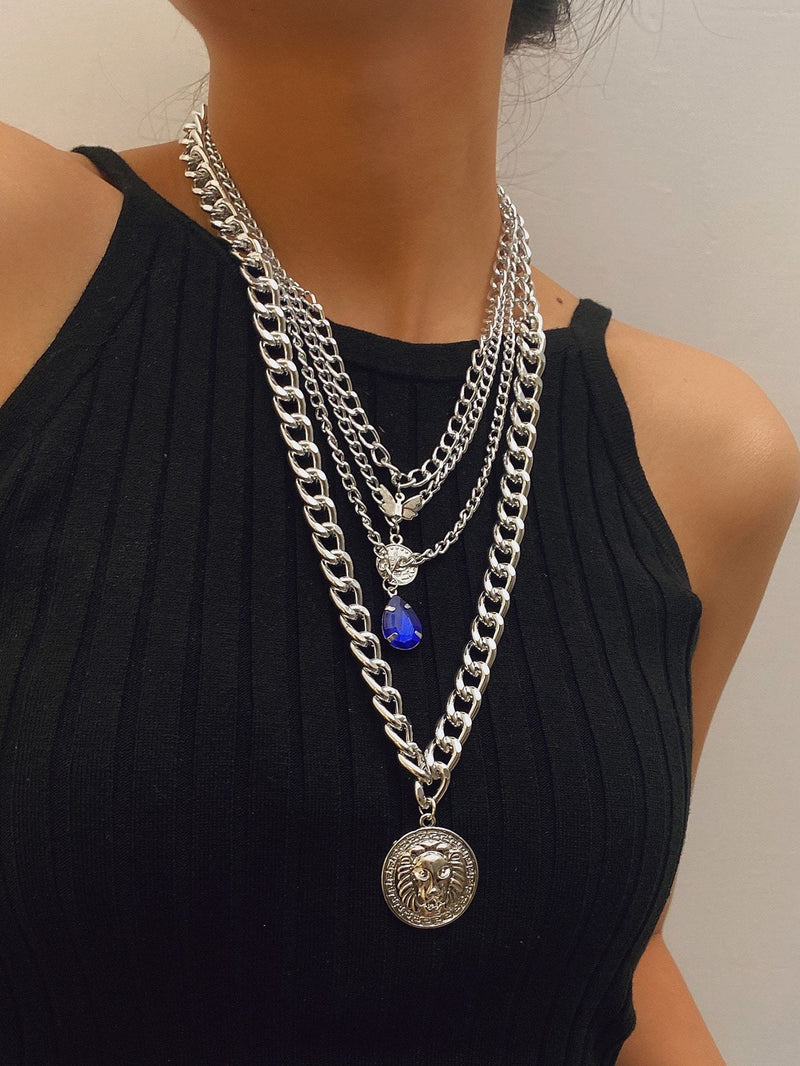 Water Drop Gemstone Layered Necklace - Necklaces - INS | Online Fashion Free Shipping Clothing, Dresses, Tops, Shoes - 02/04/2021 - Accs & Jewelry - Causal