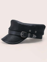 Western Buckle Belt Decor Baker Boy Cap - INS | Online Fashion Free Shipping Clothing, Dresses, Tops, Shoes