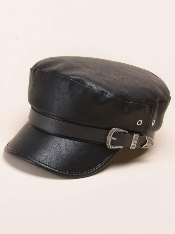 Western Buckle Belt Decor Baker Boy Cap - INS | Online Fashion Free Shipping Clothing, Dresses, Tops, Shoes