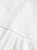 White Puff-sleeve Tiered Mini Dress - Mini Dresses - INS | Online Fashion Free Shipping Clothing, Dresses, Tops, Shoes - 19/04/2021 - Category_Mini Dresses - Color_White