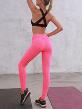 Wide Band Waist Solid Sports Legging - Leggings - INS | Online Fashion Free Shipping Clothing, Dresses, Tops, Shoes - Activewear - Color_Pink - Daily