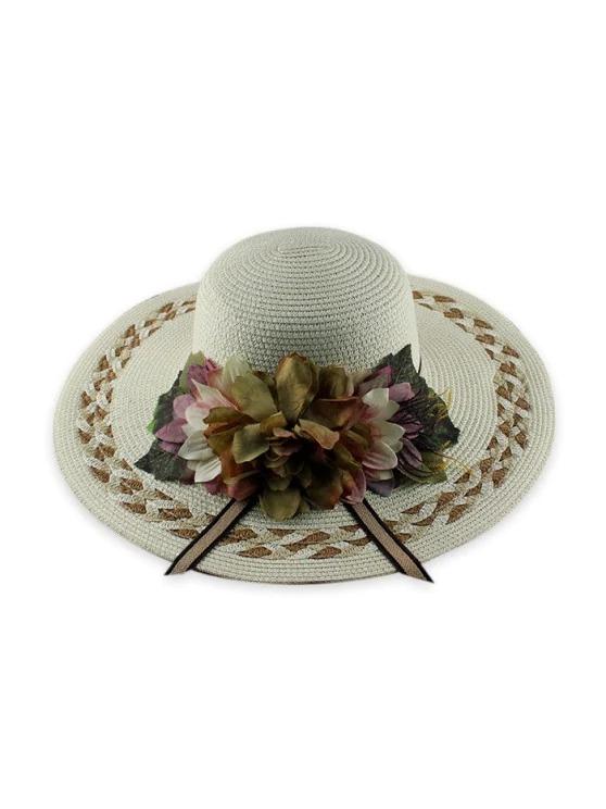 Wide Brimmed Flowers Straw Hat - INS | Online Fashion Free Shipping Clothing, Dresses, Tops, Shoes