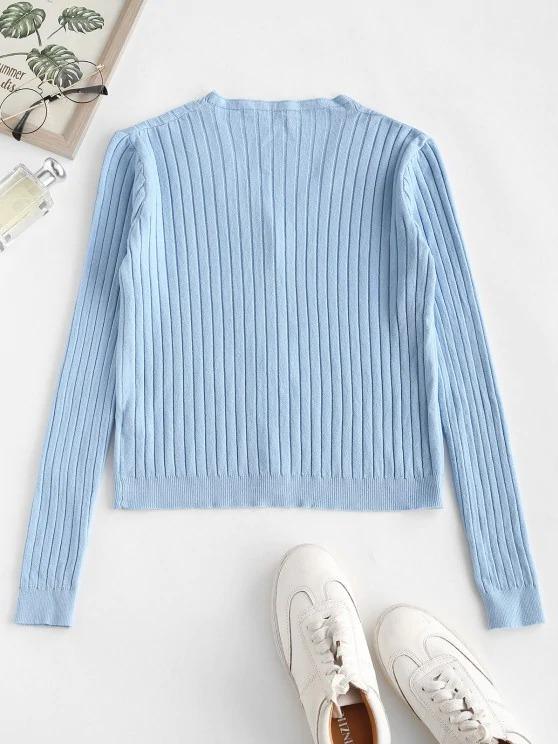 Wide Rib Knit Slim Cardigan - INS | Online Fashion Free Shipping Clothing, Dresses, Tops, Shoes