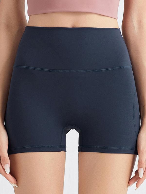 Wide Waistband Duirky-dry Solid Biker Shorts - Shorts - INS | Online Fashion Free Shipping Clothing, Dresses, Tops, Shoes - 15/3/2021 - Bean Paste - Black