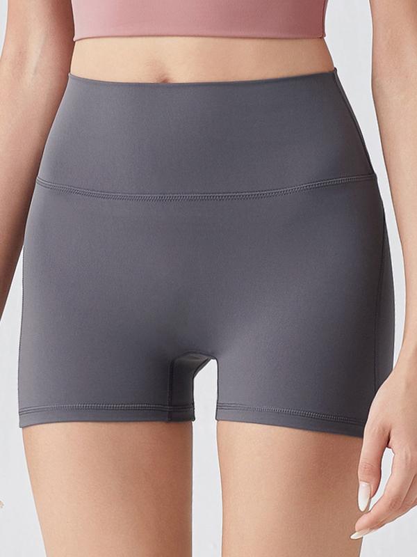 Wide Waistband Duirky-dry Solid Biker Shorts - Shorts - INS | Online Fashion Free Shipping Clothing, Dresses, Tops, Shoes - 15/3/2021 - Bean Paste - Black