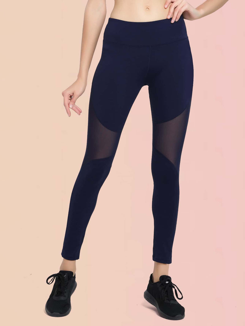 Wide Waistband Mesh Insert Sports Leggings - INS | Online Fashion Free Shipping Clothing, Dresses, Tops, Shoes