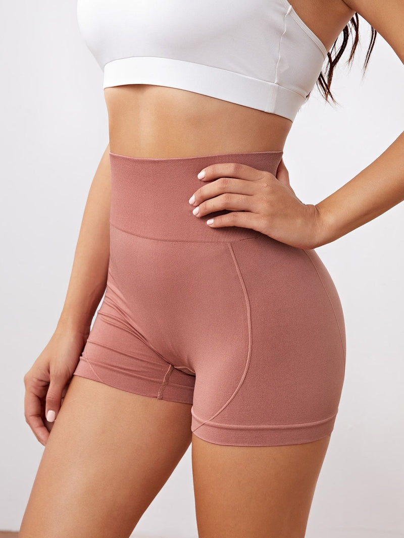 Wide Waistband Solid Biker Shorts - INS | Online Fashion Free Shipping Clothing, Dresses, Tops, Shoes