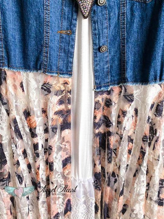 WILD BEGINNINGS DUSTER- DENIM/LEOPARD - INS | Online Fashion Free Shipping Clothing, Dresses, Tops, Shoes