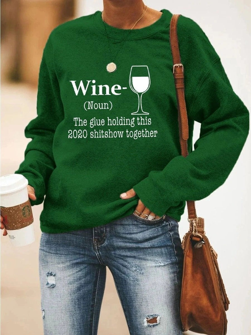 Wine Glass Heart Sweatshirt - Sweatshirts - INS | Online Fashion Free Shipping Clothing, Dresses, Tops, Shoes - 13/03/2021 - 2XL - 3XL