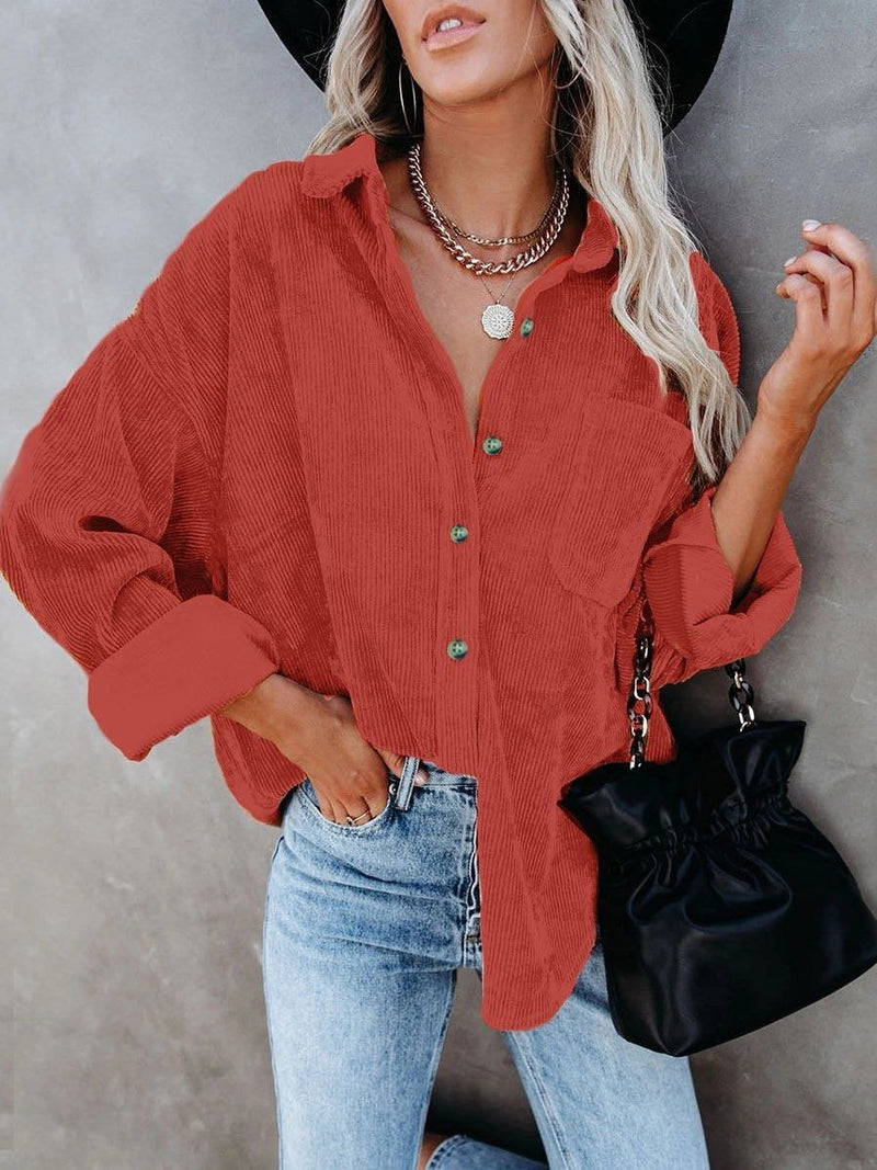 Women Casual button Long Sleeves Solid Shirt - Blouses - INS | Online Fashion Free Shipping Clothing, Dresses, Tops, Shoes - 01/28/2021 - 2XL - 3XL