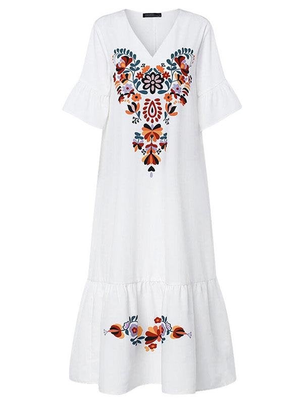 Women Casual Graphic Print Short Sleeve Shirt Dress - Dresses - INS | Online Fashion Free Shipping Clothing, Dresses, Tops, Shoes - 13/05/2021 - 130521 - Color_Blue