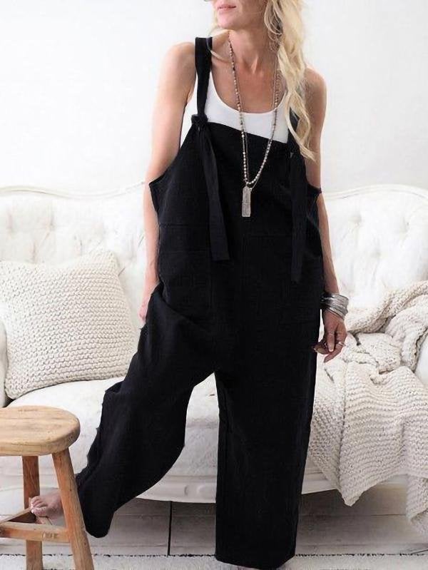 Women Casual Overalls Wide Leg Jumpsuit - Jumpsuits & Rompers - INS | Online Fashion Free Shipping Clothing, Dresses, Tops, Shoes - 02//03/2021 - Apricot - Black