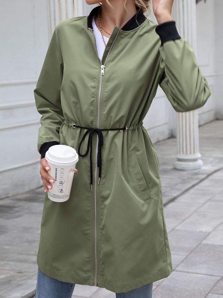 Women Casual Waisted Windbreaker - INS | Online Fashion Free Shipping Clothing, Dresses, Tops, Shoes