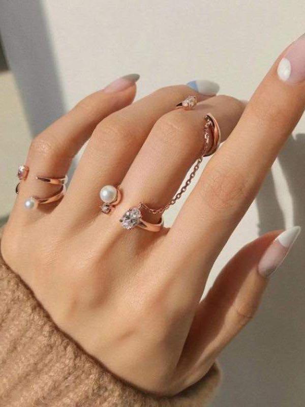 Women double band chain ring - INS | Online Fashion Free Shipping Clothing, Dresses, Tops, Shoes