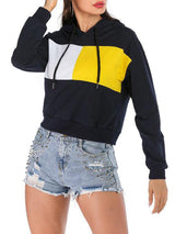 Women Hooded Color Matching Sweatshirt - Sweatshirts - INS | Online Fashion Free Shipping Clothing, Dresses, Tops, Shoes - Hoodies - -