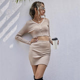 Women Knitted Two-piece Skirt Suit - INS | Online Fashion Free Shipping Clothing, Dresses, Tops, Shoes