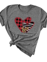 Women Leopard Heart Print T-shirt - INS | Online Fashion Free Shipping Clothing, Dresses, Tops, Shoes