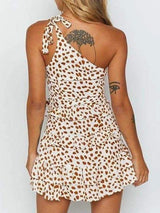 Women Leopard Print floral Mini Dress - Dresses - INS | Online Fashion Free Shipping Clothing, Dresses, Tops, Shoes - 10/03/2021 - Color_Yellow - dress