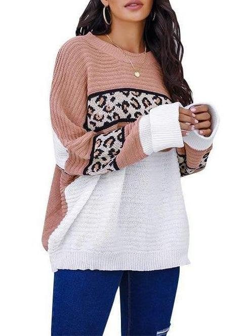 Women Leopard Print Knit Sweater - Sweaters - INS | Online Fashion Free Shipping Clothing, Dresses, Tops, Shoes - Sweaters - -