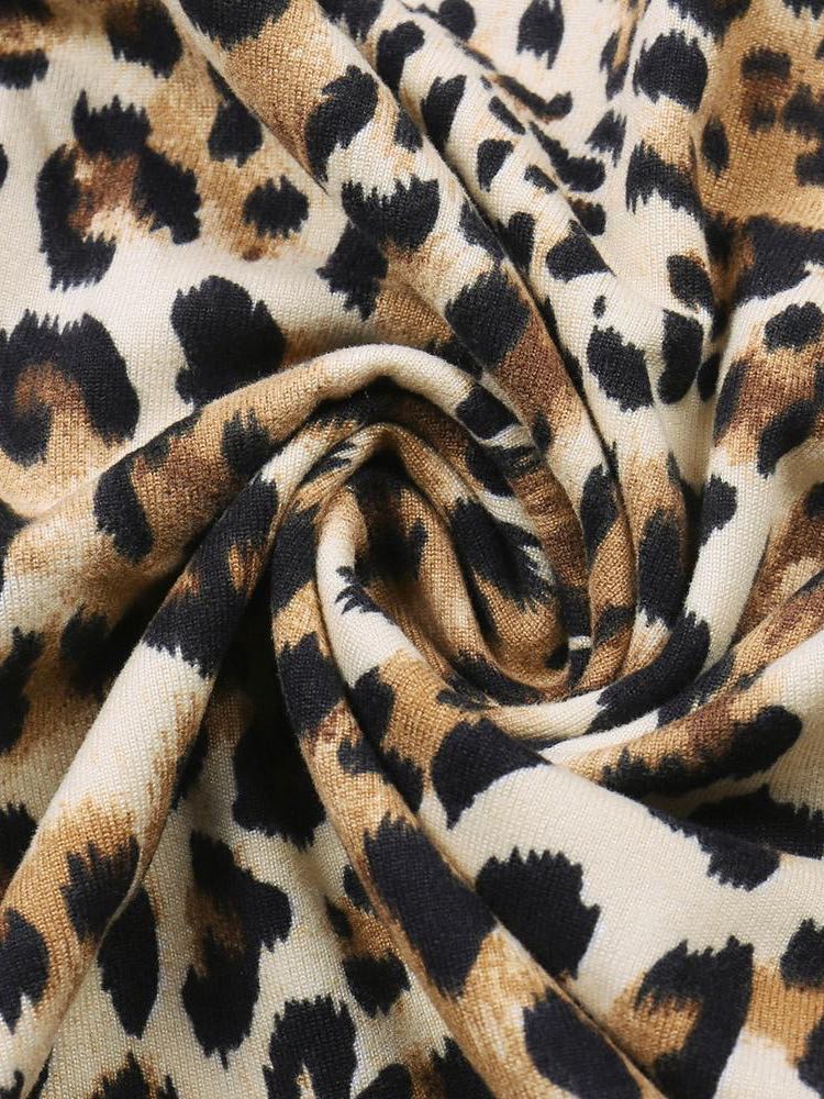 Women Leopard Print Two Pieces Suit