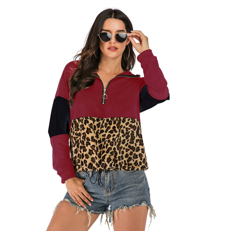 Women Leopard Printed Hooded Pullover - INS | Online Fashion Free Shipping Clothing, Dresses, Tops, Shoes