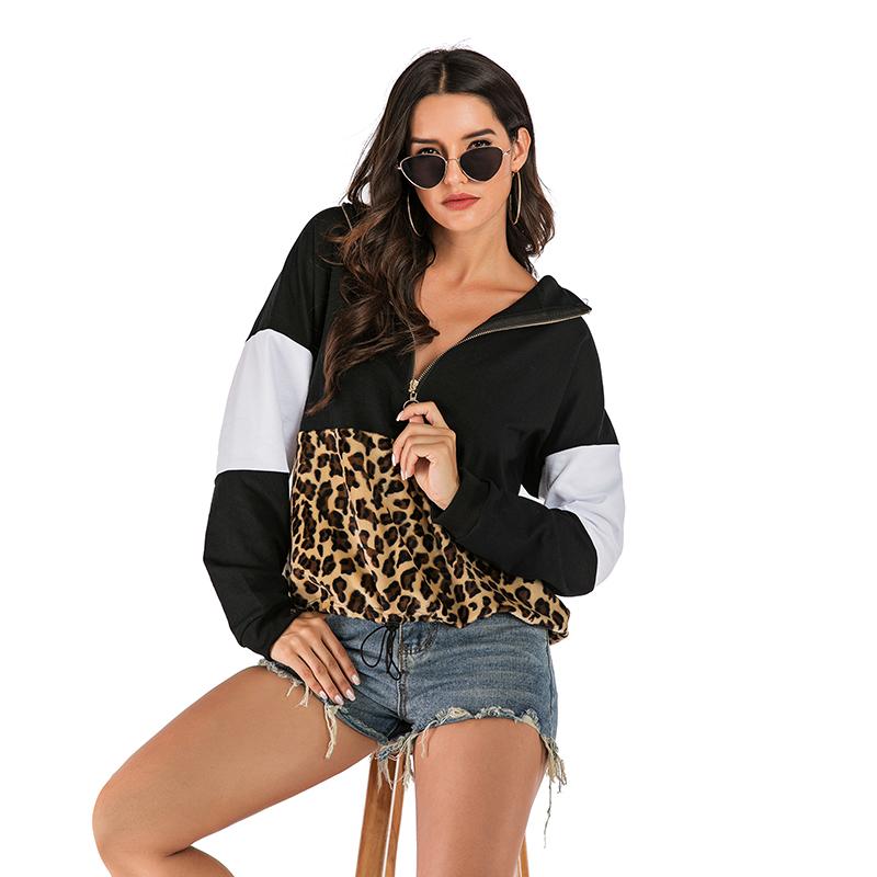 Women Leopard Printed Hooded Pullover - INS | Online Fashion Free Shipping Clothing, Dresses, Tops, Shoes