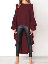 Women Long sleeve Chiffon Top - Tops - INS | Online Fashion Free Shipping Clothing, Dresses, Tops, Shoes - 2XL - 3XL - Autumn