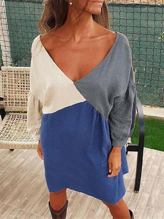 Women Loose Backless V-neck Aline Dress - Dresses - INS | Online Fashion Free Shipping Clothing, Dresses, Tops, Shoes - Backless - Black - Coffee