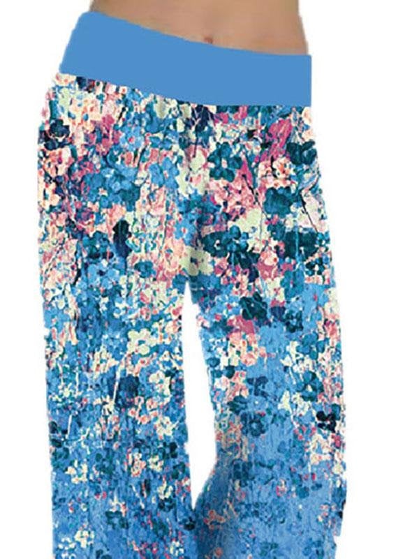 Women Loose Flroal Printed Yoga Loose Sport Pants - Pants - INS | Online Fashion Free Shipping Clothing, Dresses, Tops, Shoes - 12/05/2021 - 120521 - Color_Blue
