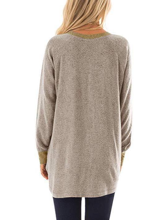 Women O-neck Color Block Sweatshirt - INS | Online Fashion Free Shipping Clothing, Dresses, Tops, Shoes