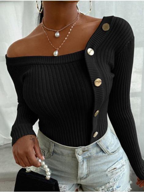 Women Off Shoulder Long Sleeve Leopard Print Top - INS | Online Fashion Free Shipping Clothing, Dresses, Tops, Shoes