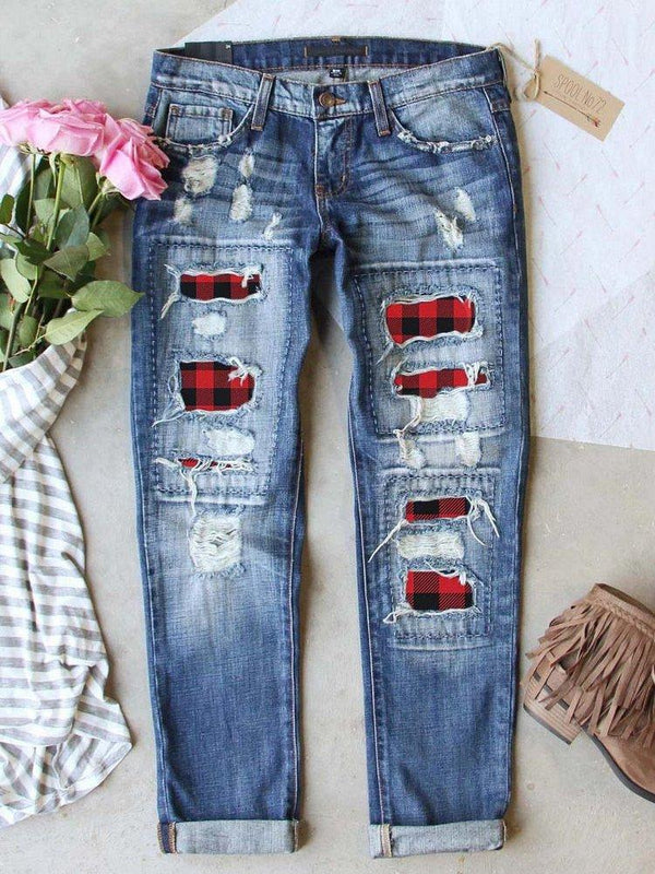 Women Skinny Ripped Stretch Jeans - INS | Online Fashion Free Shipping Clothing, Dresses, Tops, Shoes