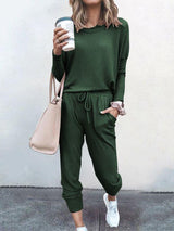 Women Solid Color Long Sleeve Long Pants Pajamas Set - INS | Online Fashion Free Shipping Clothing, Dresses, Tops, Shoes