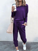 Women Solid Color Long Sleeve Long Pants Pajamas Set - INS | Online Fashion Free Shipping Clothing, Dresses, Tops, Shoes